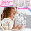 Красочный спиральный блокнот и ежедневник, красивый цветочный дизайн дневника, цветочные заметки раскраска, оснащен 15 маркерами 1 мл