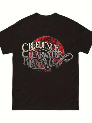 Футболка с винтажным логотипом группы Creedence Clearwater Revival - 100% хлопок, ретро-футболка с культовым изображением CWRR