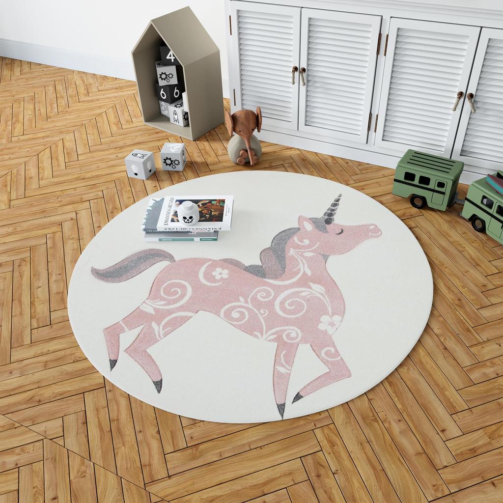 Декоративным сплетенный хлопком низкопробный сплетенный машиной картины единорога, тонкий ковер комнаты пятна устойчивый Вашабле современный