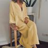 Women Cotton Linen Maxi Long Dress Holiday Casual Loose Kaftan Sundress Plus Size