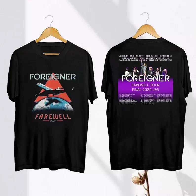 Rock Band Foreigner Vintage Shirt Foreigner Farewell Tour 2024 TShirt Unisex T-Shirt