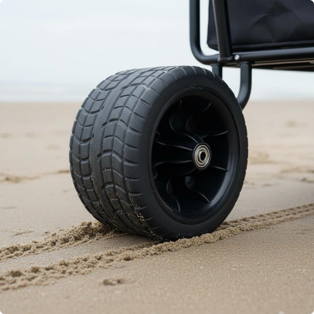 7 Inch Tank Wheel Wear Resistant Camping Trolley Replacement Wheel Quiet Rolling for Beach