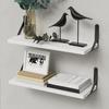 2 шт. настенный стеллаж для хранения вещей большая плавающая полка грузоподъемность 40 фунтов простая установка деревянный держатель для хранения