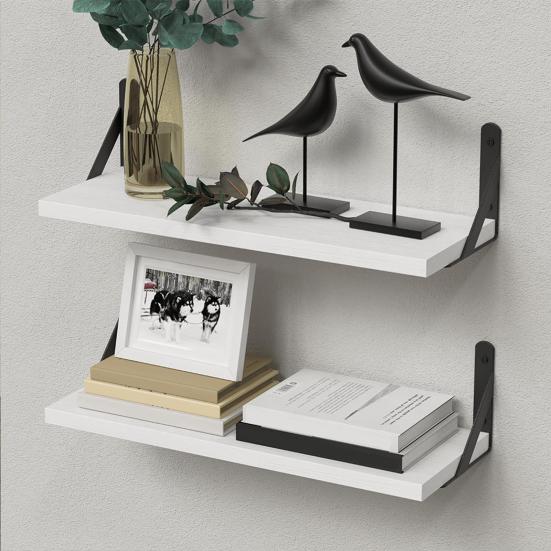 2 шт. настенный стеллаж для хранения вещей большая плавающая полка грузоподъемность 40 фунтов простая установка деревянный держатель для хранения