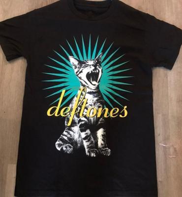 Deftones Adrenaline Кричащий Кот Черная Футболка с Графическим Принтом