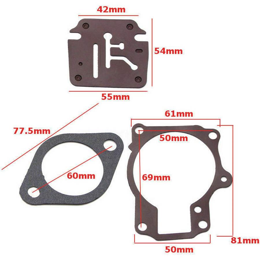 3 Set Scooter Carburetor Rebuild Repair Kit With Float For 65 70 75 HP