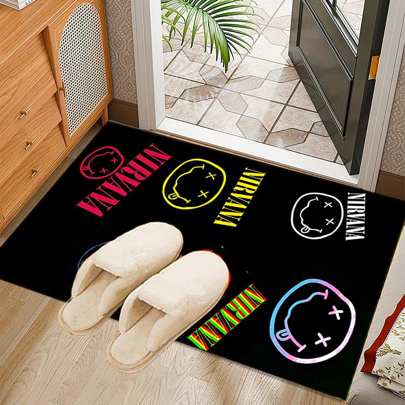1PC Ni-rvana Rug for Livingroom,Bedroom, Palyroom, Chair Rug, Area rug, Game Carpet, Large Size Rug Fan Christmas gift