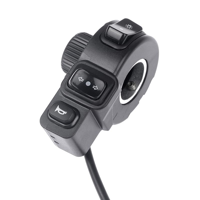 Переключатель управления 3-в-1 - Водонепроницаемая кнопка на руле для сигнала/света/поворотников Универсальная запчасть для электровелосипеда 12В-48В