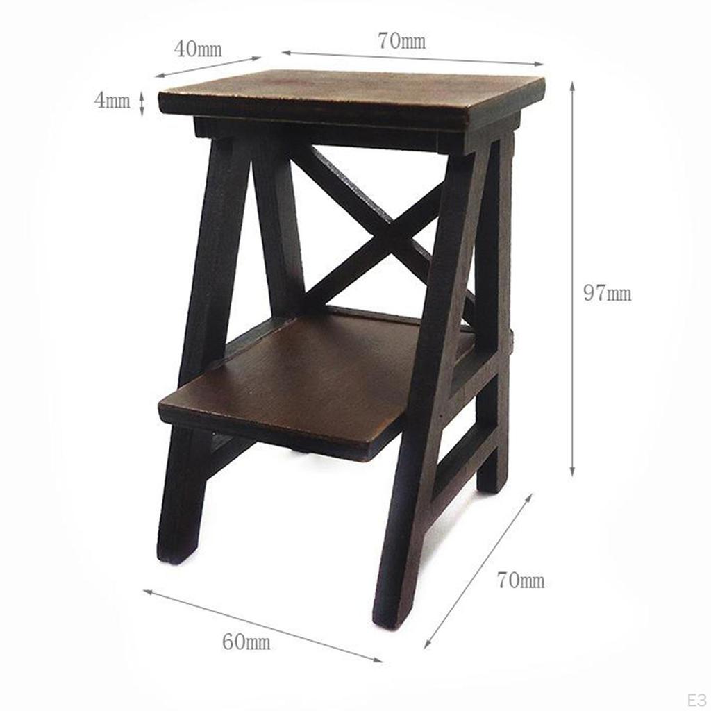 Ретро 1/12 миниатюрная стойка для цветов и растений, черная мебель, кукольный домик, аксессуары для комнаты