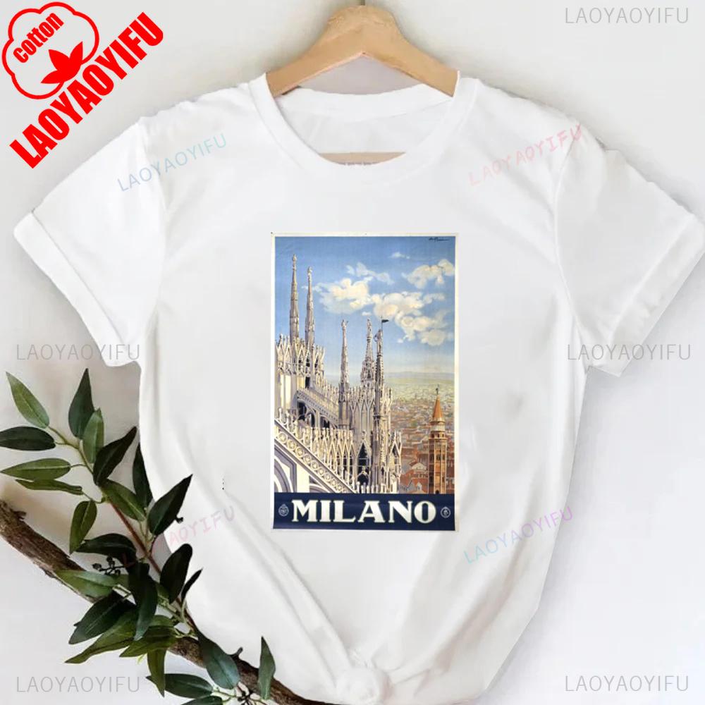 MILANO ITALY Футболка с принтом букв, с круглым вырезом, повседневная, с коротким рукавом, для весны и лета, женская одежда, День святого Валентина