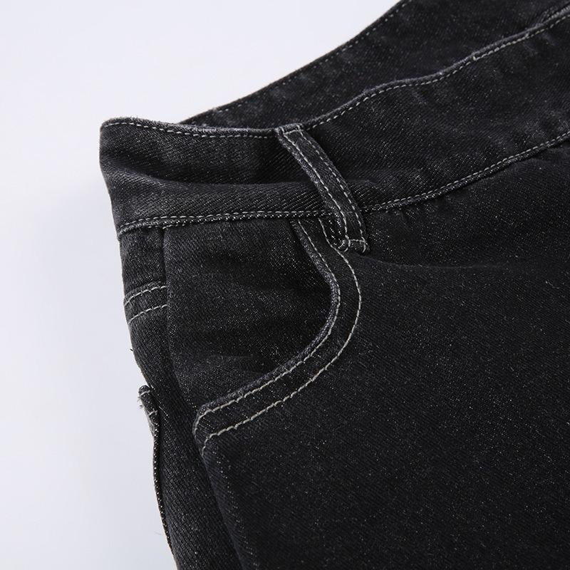 Женские летние новые потертые хитовые цветные плиссированные свободные покрои повседневные модные тонкие джинсы