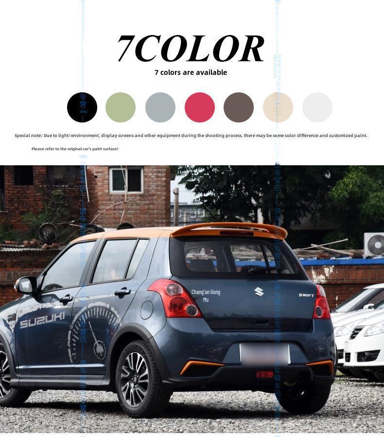 Задний спойлер для Suzuki Swift 06-16: АБС-пластик, Без сверления, Аэродинамический дизайн, Окрашенный.