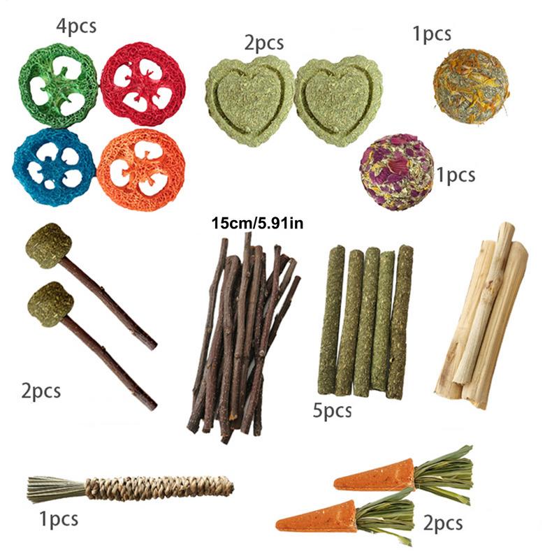 Игрушки-грызунки для кроликов для зубов, молярная игрушка для маленьких животных, деревянные лакомства, безопасные, устойчивые к укусам жевательные лакомства, принадлежности для гербилов, маленьких питомцев