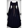 Women Vintage Costumes Sexy Long Sleeve Lace-Up Medieval Gothic Floor Length Dresses Cosplay Retro Long Maxi Dress