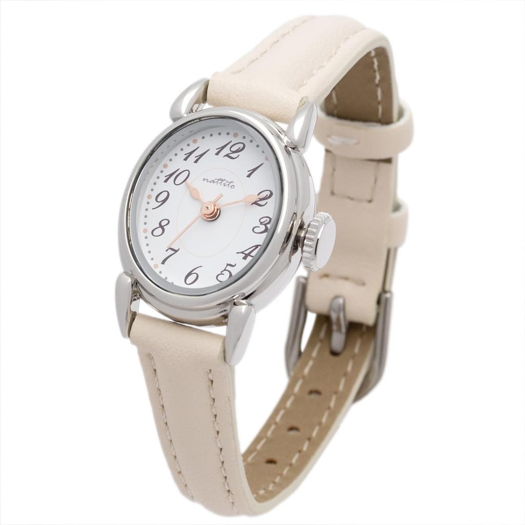 Watch Analog Leather Strap Simple Lightweight Oval Leather White [Fieldwork] Women's ST292-1