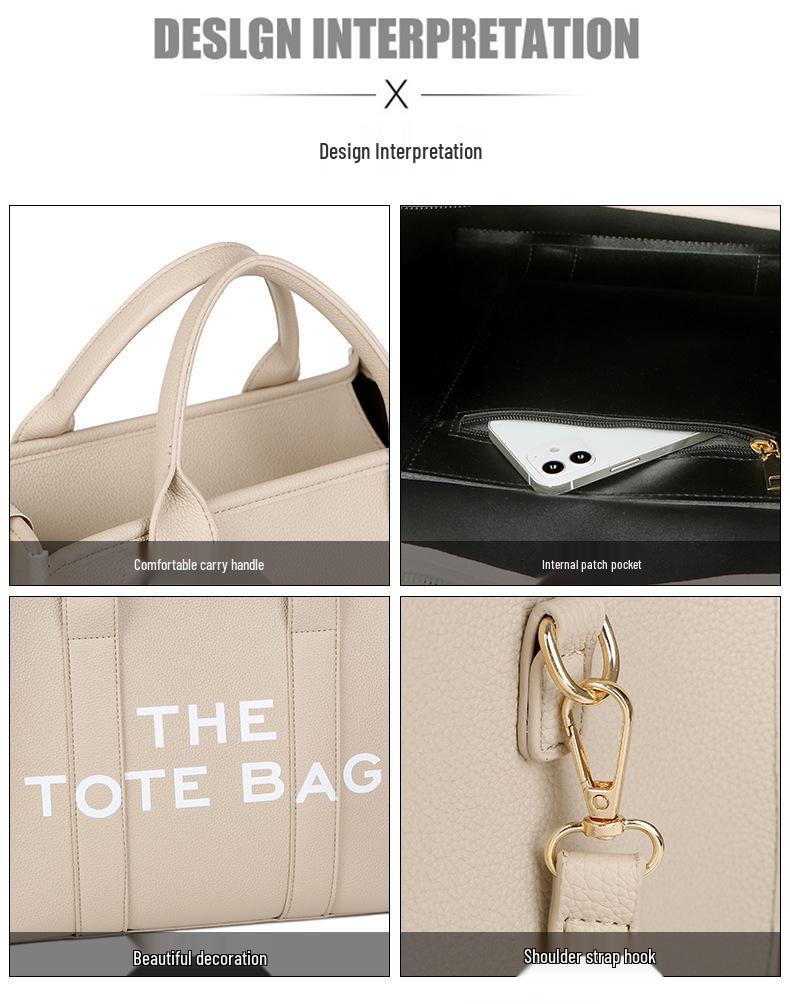 Solid Color PU Leather Women's Tote & Crossbody Shoulder Bag - Large Capacity, Simple & Casual Design