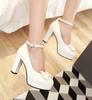New Fashion Wedding Shoes Women's High Heels Autumn Elegant Bowknot Designer Ladies Pumps Round Toe Platform Mary Jane Footwear