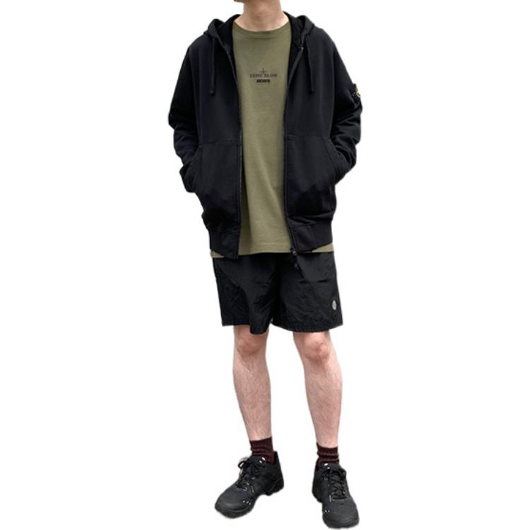 STONE ISLAND Плавки-шорты с логотипом-патчем черные мужские 7415B0943-V0029