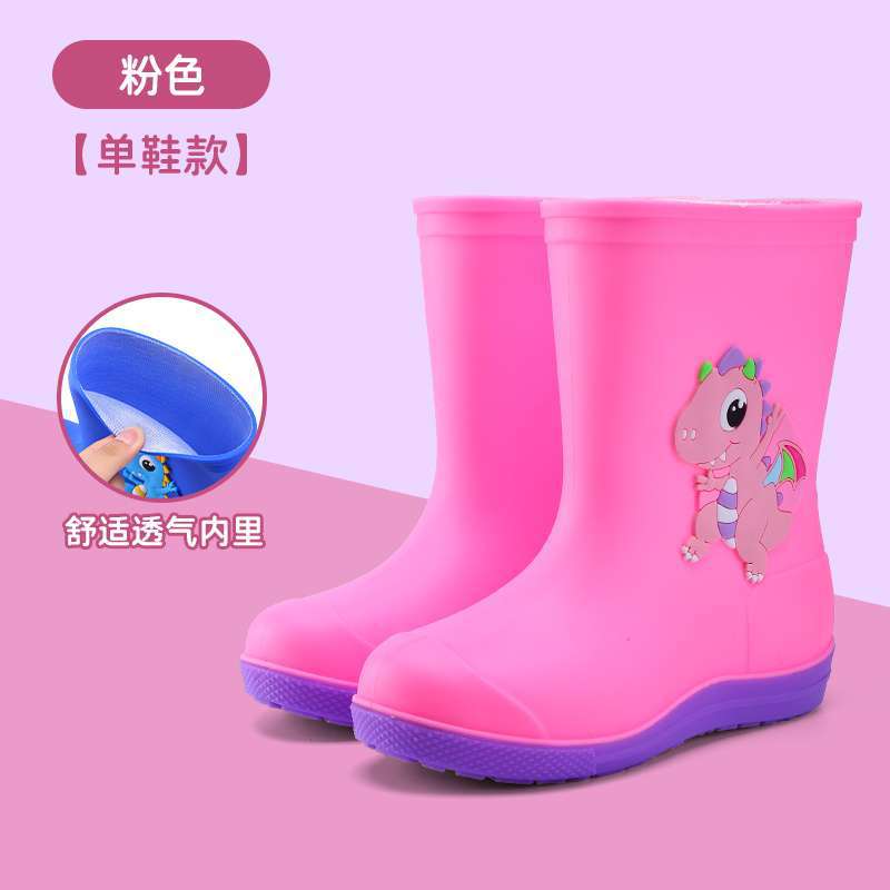 Big Children Rain Boots Boys Girls Baby Children Rain Shoes Non-slip Waterproof Children Cartoon Velvet Student Water Shoes Cute