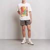 Cross-border European and American trendy brand RHUDE letter logo casual elastic sports shorts men's and women's American high street beach pants