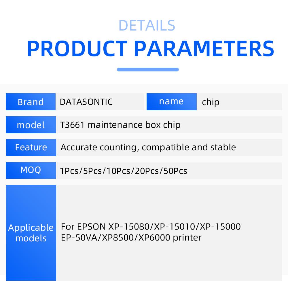 Compatible 3661 T3661 Maintenance Box Chip for Epson Pro XP-6005 XP6100 XP-6105 XP8505 X8600 XP-8605 XP-970 Printer Maintenance