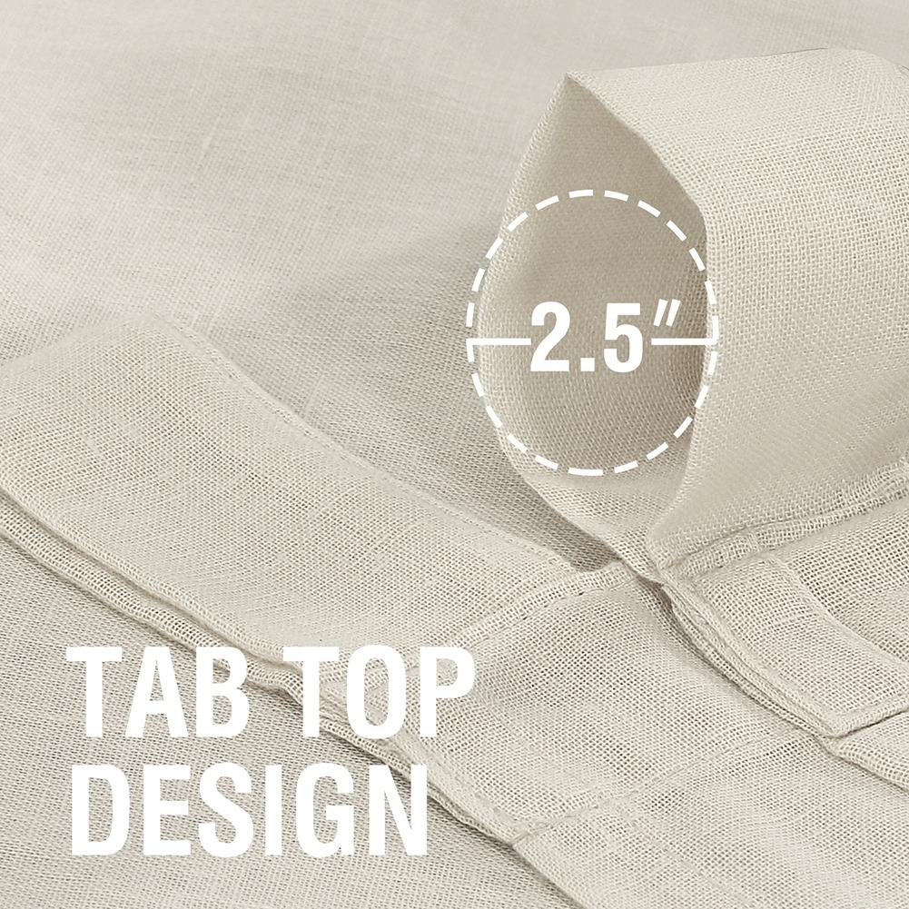 Шторы из смесовой ткани лен/лен, 2 панели, светофильтрующие, льняные полупрозрачные оконные шторы для гостиной в стиле фермерского дома, столовой, двери