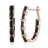 Double Layer Paved Oval Black Zircon Golden Dangle Earrings Gothic Style Women Trendy Accessories