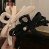 French Pearl Bow Pleated Hair Clips Women Korean Elegant Shark Clip Hair Accessories