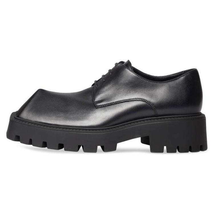 Balenciaga Ботинки Rhino Derby 'Черная гладкая телячья кожа' Женские 712391WBB501000
