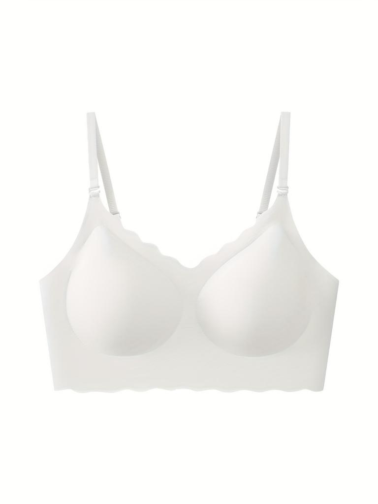 U-образное бесшовное сексуальное бра без спинки для женщин, со сборкой и подушечками для груди, надевается с жилетом с вырезами, цельное