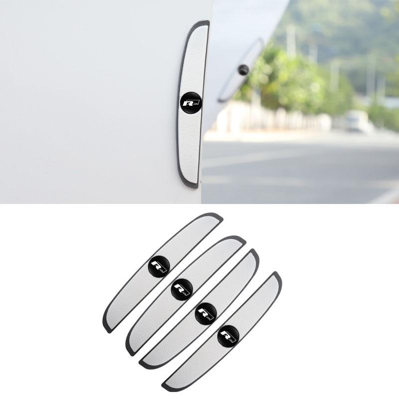 RUNTB1 1Set Car Anti-collision Strip Protector 3D Sticker Decoration Accessories For Volkswagen VW RLine R Golf Amarok Phaeton ID3 GTI