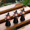 3Pcs Halloween Witch Figurine Holding Skull Pumpkin Cartoon Witch Resin Statue Sculpture Home Office Holiday Party Decoration Ornament