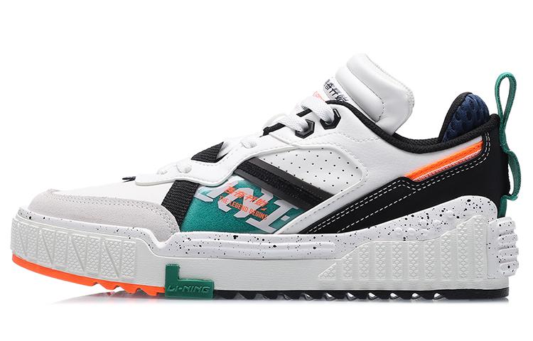 Li Ning 001 UNBLOCK Skateboard Shoes Women's Low Top White/Green AGCQ232-1