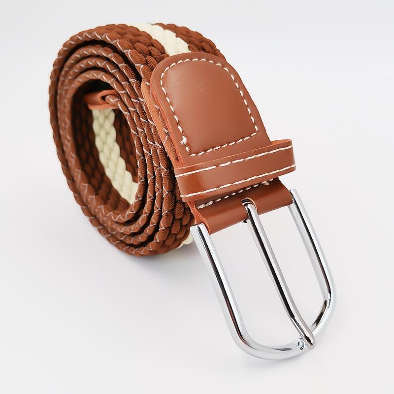 Elastic Elastic Braided Belt Student Canvas Needle Buckle Versatile Belt for Men and Women