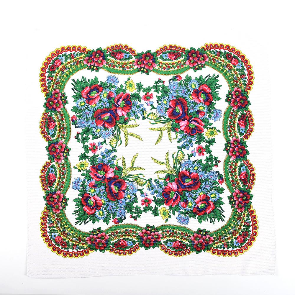 70*70 см золотой нитью с цветочным принтом русский квадратный шарф для женщин