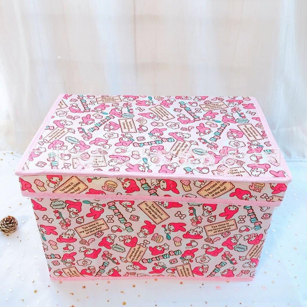 Collapsible Storage Bin With Hello Kitty Kuromi Print Design For Kids Room And Bedroom