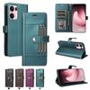 Кожаный чехол-книжка для OPPO Reno 14 13 13F 12F Reno14 Reno12 F Reno13 FS 4G 5G Чехлы-книжки Снаружи 6 слотов для карт