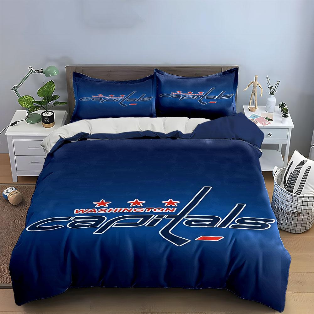 "Washington Capitals Hockey Logo Design" Print Bedding Set Duvet Cover Pillowcases (1* Duvet Cover 2* Pillowcases Do Not Include Comforter)