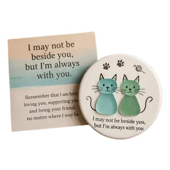Sea Glass Art Friendship Ornament Round Sea Glass Cat/Crab Christmas Tree Decoration Friendship Keepsake