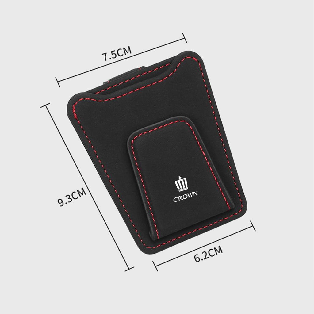 InnoWave Car Storage Sunglasses Clip Compatible CROWN Crown Car Glasses Holder Car Sunglasses Holder Car Visor Card Storage Sunglasses Black