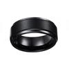 Матовое мужское титановое кольцо с двойной фаской из нержавеющей стали