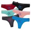 Женские трусики, сексуальные стринги, стринги со звездным принтом, женское нижнее белье, женские трусы с низкой талией и Т-образным вырезом, стринги, 6 шт./лот