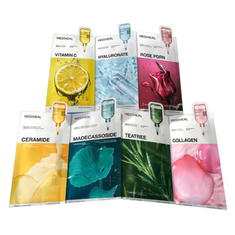 MEDIHEAL Essential High-Performance Mask Pack (4 Sheets) – Choose 1 from 7 Types