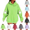 Women's Solid Color Long Sleeve Casual Halloween Print Pullover Hooded Sweatshirt