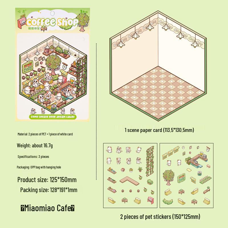 Популярные мультяшные пейзажные 3D DIY наклейки для детей