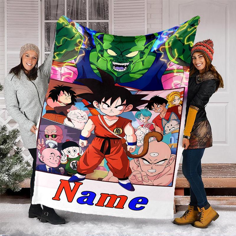 Personalized Custom Name Blanket - Dragon Ball Print Design,Blanket for Sofa,Bed,Travel,Camping - Soft and Warm, Great Gift