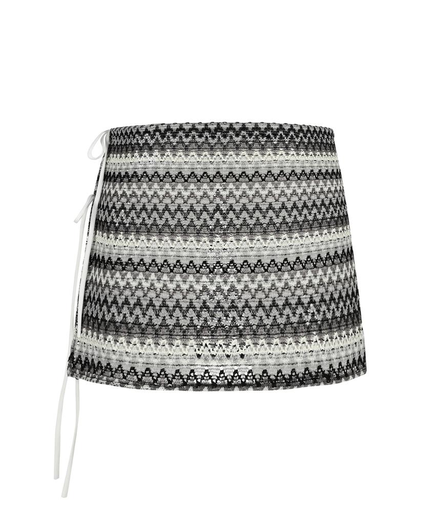 Siest Ethnic Short Wrap Skirt Gray