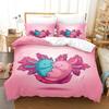 Kawaii Animal Axolotl Bedding Set Bed Cover Adult Kid Bedroom Decor Duvet Cover Pillow Case Set Single Twin Full Queen King Size