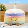 Birthday Cake Plush Toy Rainbow Cake Design Soft Stuffed Doll Gift For Girls