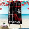 Name Custom The Weekend Poster Print Beach Towel, Large Soft Quick Dry Towel for Beach Camping Swimming